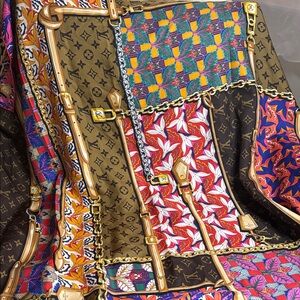 LV Monogram Confidential square Silk scarf